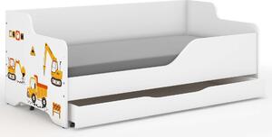 LILU gyerekágy laminált fronttal 160x80cm matraccal és ágyneműtartóval - építési terület