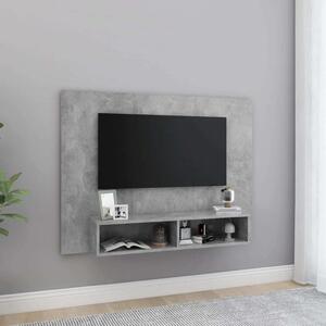 VidaXL betonszürke szerelt fa fali TV-szekrény 120 x 23,5 x 90 cm