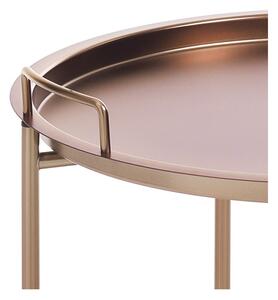 Rézszínű tárolóasztal levehető lappal, ⌀ 45 cm - Tomasucci