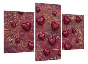 Festészet - szívek (90x60cm)