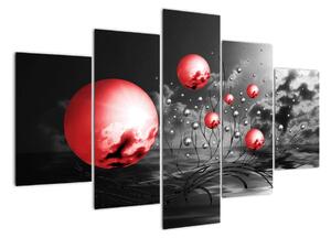 Absztrakt kép - piros gömb (150x105cm)