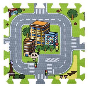 Jascha gyermek puzzle szőnyeg, 9 részes, utcák