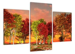 Természet kép - színes fák (90x60cm)