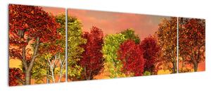 Természet kép - színes fák (170x50cm)