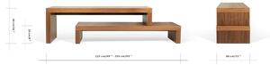 Cliff barna dupla dohányzóasztal, 125 x 20 cm - TemaHome