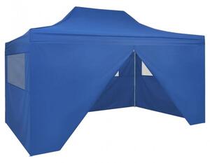 Kék összecsukható sátor 4 oldalfallal 3 x 4,5 m