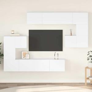VidaXL 8 részes fehér forgácslap TV-szekrényszett
