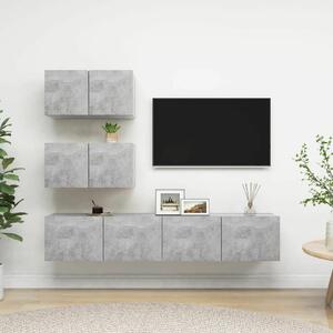 VidaXL 4 részes betonszürke forgácslap TV-szekrényszett