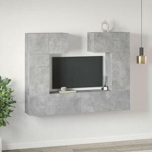 VidaXL 6 részes betonszürke forgácslap TV-szekrényszett