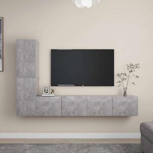 VidaXL 4 részes betonszürke forgácslap TV-szekrényszett