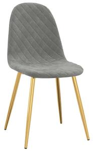 Elegáns Bársony Étkezőszék - 6 db - Világosszürke