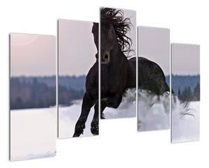 Kép - lovak, a hóban (125x90cm)