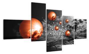 Absztrakt képek - narancssárga gömbök (150x85cm)