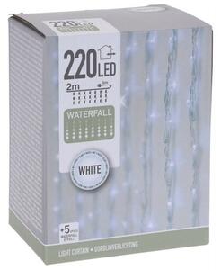 Hulló eső karácsonyi fényfüggöny, 2 x 1 m, 220 LED-es, hideg fehér