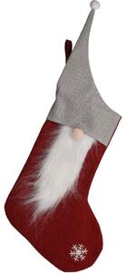 Törpés karácsonyi zokni, piros, 40 cm