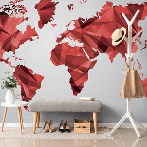 Öntapadó tapéta világtérkép piros színű vektorgrafikus tervezésben