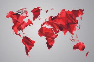 Tapéta világtérkép piros színű vektorgrafikus tervezésben