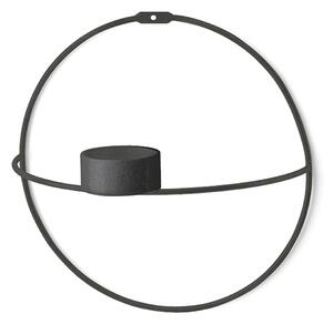 Circle 2 db fekete fali gyertyatartó, ø 21 cm