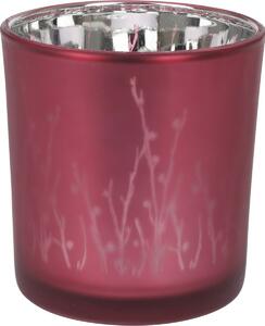 Meissa üveg gyertyatartó, rózsaszín, 7 x 8 cm