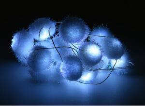 Snowball LED-es fényfüzér 20 gömbbel, 1,9 m, hideg fehér
