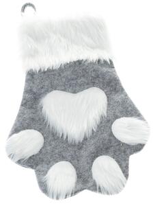 Mancs karácsonyi textil zokni, 40 cm, szürke