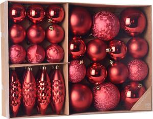 Terme karácsonyi dísz készlet, piros, 31 db-os