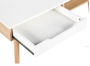 Fehér íróasztall ELEN bükkfa dekorációval