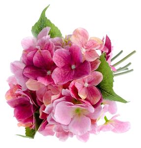 Hortenzia művirág csokor, rózsaszín, 30 cm
