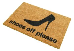 Shoes Off Please természetes kókuszrost lábtörlő, 40 x 60 cm - Artsy Doormats