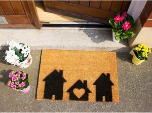 Home is Where természetes kókuszrost lábtörlő, 40 x 60 cm - Artsy Doormats
