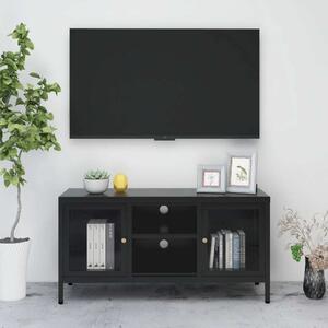 VidaXL TV-szekrény - Fekete Acél és Üveg - 105x35x52 cm