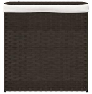 VidaXL sötétbarna polyrattan szennyeskosár 2 rekesszel 53x35x57 cm