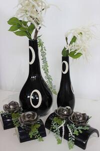 Fekete ovális váza BLACK&WHITE 28cm