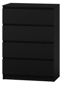 Baltrum M4 fiókos szekrény, 70x97x40 cm, fekete