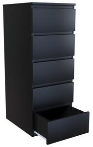 Baltrum W5 fiókos szekrény, 40x111x45 cm, fekete