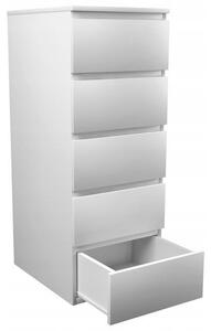 Drohmo W5 fiókos szekrény, 40x111x45 cm, matt fehér