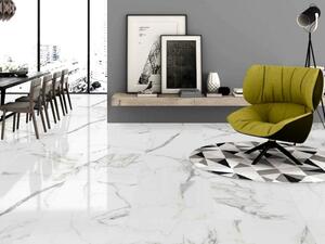 New Carrara White 60x120 polírozott rektifikált márványmintás gres-porcelán padlóburkolat