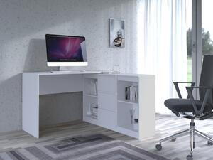 Drohmo Plus 2D3S íróasztal szekrénnyel, 120x76x50 cm, fehér