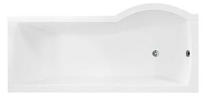 Besco INSPIRO 150/170 íves P-alakú akril zuhanykád kihajtható kádparavánnal, lábbal