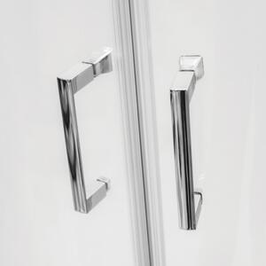 Besco MODERN 90x90 íves két tolóajtós zuhanykabin 6 mm vastag vízlepergető biztonsági üveggel, krómozott elemekkel, 185 cm magas