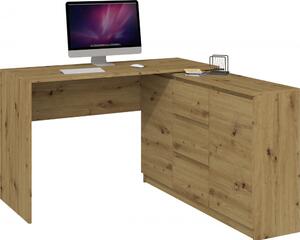 Shannan Plus 2D3S íróasztal szekrénnyel, 120x76x50 cm, tölgy