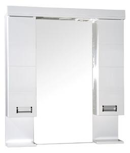 LEDA 85/100 cm széles dupla fali fürdőszobai tükrös szekrény integrált LED világítással, MDF polcokkal