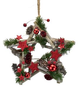 Charyl karácsonyi felakasztható dekor csillag, 24 x 24 cm