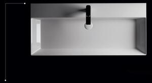 Sanovit STANCE 55 cm széles fali, pultra és bútorba építhető szögletes kerámia kis kézmosó mosdó