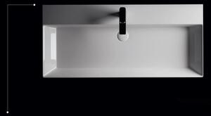 Sanovit STANCE 85 cm széles fali, pultra és bútorba építhető szögletes kerámia mosdó