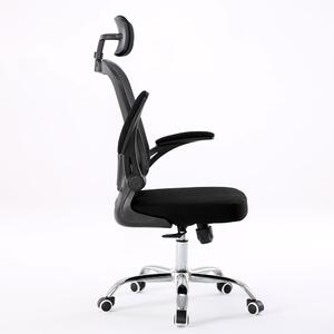 Forgó irodai szék, Dory, szövet, 64x123x54 cm, fekete