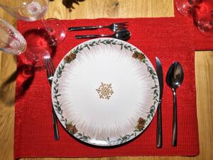 Edessa kerámia lapos tányér Ø26cm karácsonyi hópihe SR140-823 ÚJ