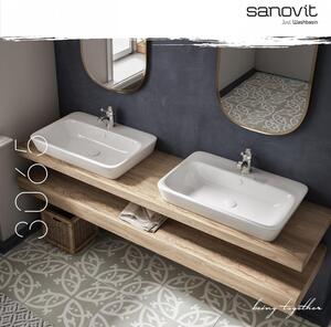 Sanovit TOP COUNTER 3065 65 cm széles pultra ültethető szögletes kerámia mosdótál