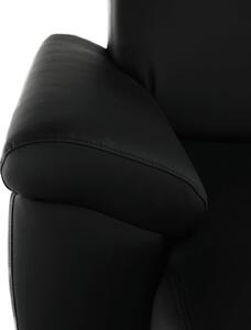 KONDELA U alakú ülőgarnitúra, fekete textilbőr, balos, BITER U