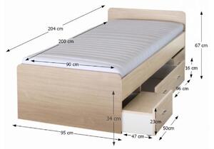 Egyszemélyes ágy 90 cm Dulce 80262 juhar 23. 751364
